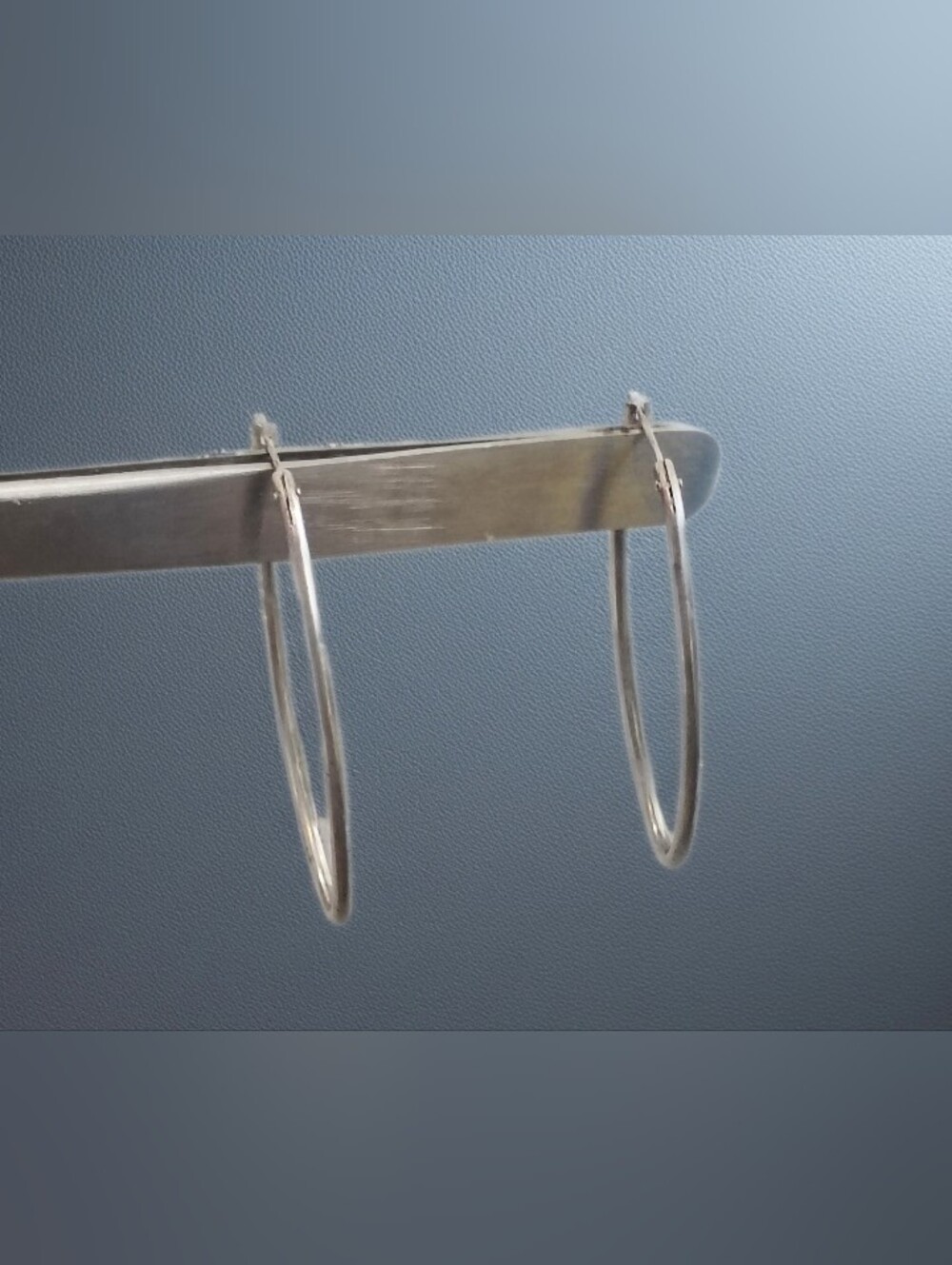 Sterling Silver Elongated Tube Hoop Earrings